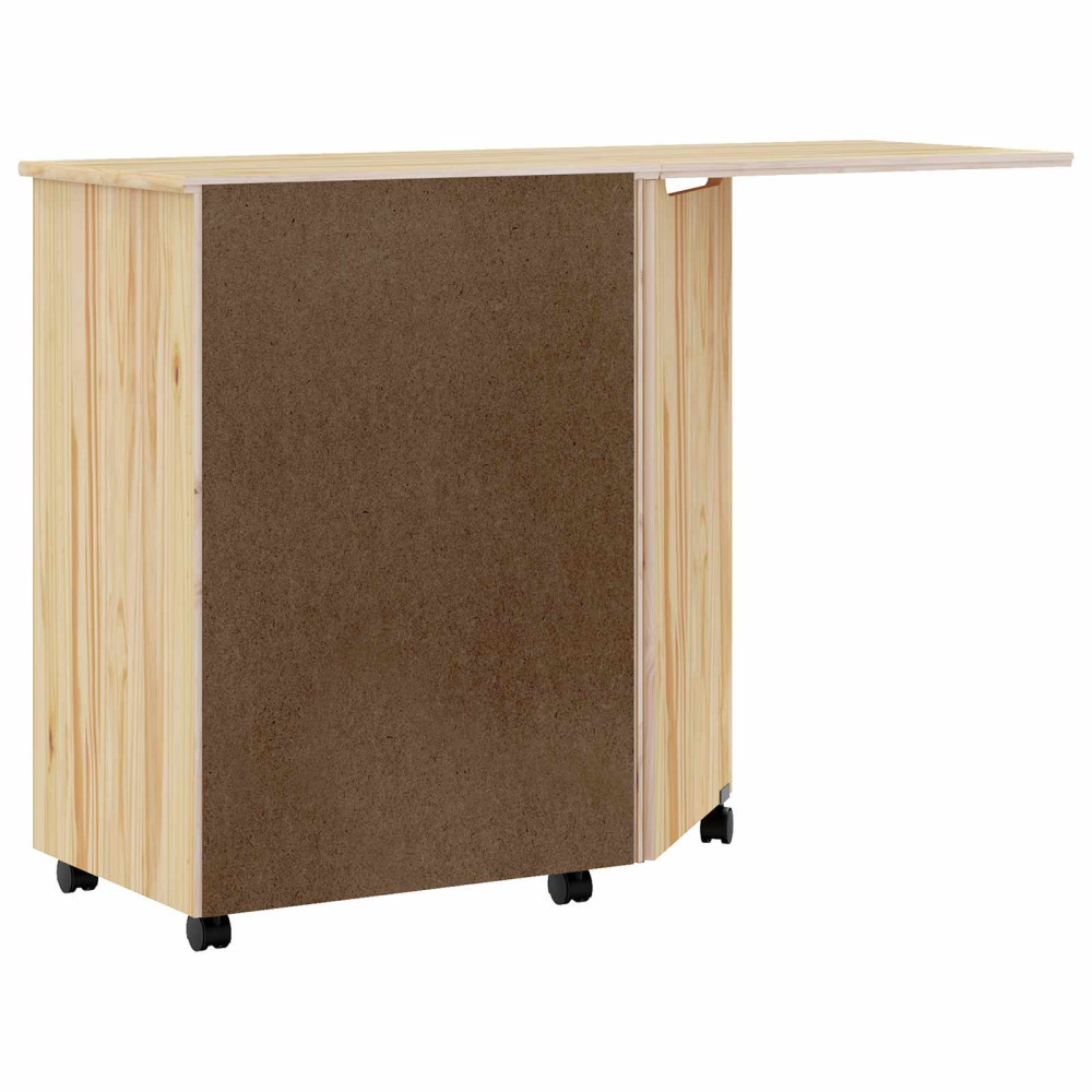 Produktbild för Rullskåp med skrivbord MOSS Klar lack 105,5 x 39 x 74,5 cm