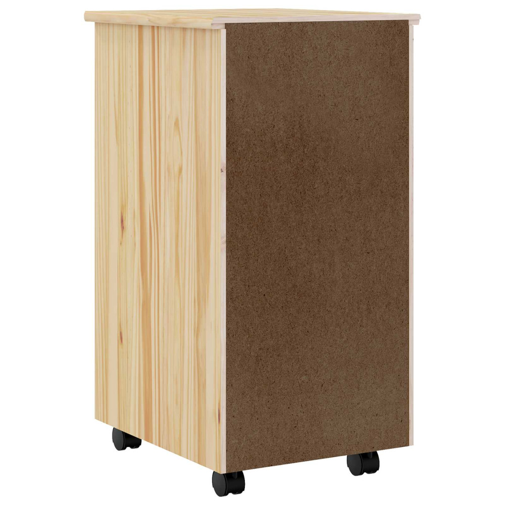Produktbild för Rullskåp med skrivbord MOSS Klar lack 34 x 39 x 65,5 cm