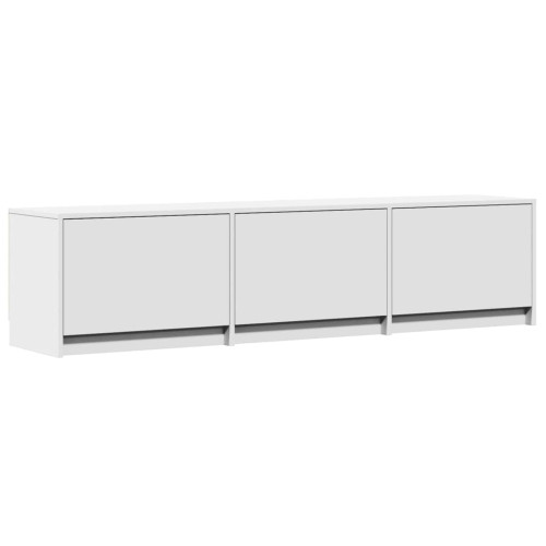 vidaXL TV-skåp med led med låda Vit 165 x 34 x 40 cm Konstruerat trä