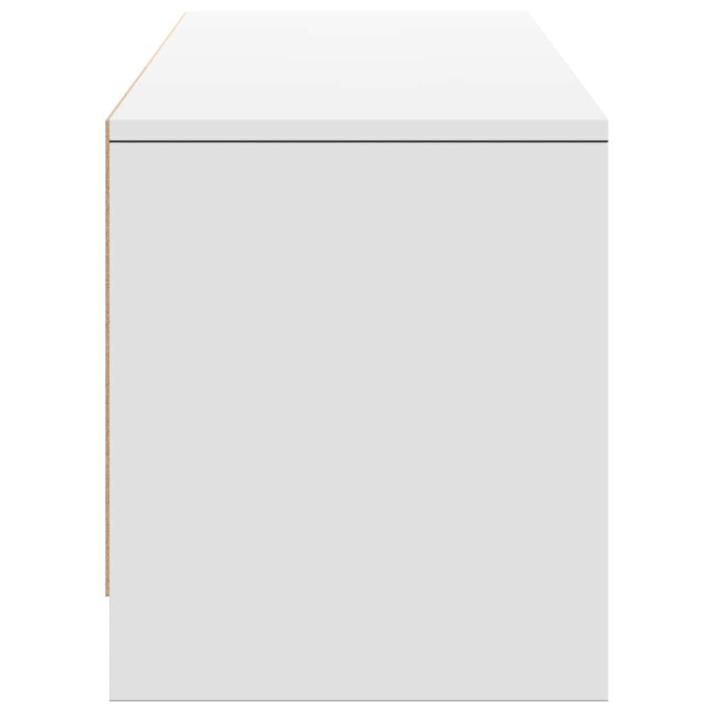 Produktbild för TV-skåp med led med låda Vit 165 x 34 x 40 cm Konstruerat trä