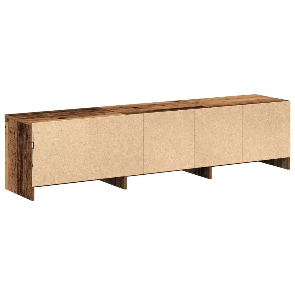 Produktbild för TV-skåp med led Gammalt trä 165 x 34 x 40 cm Konstruerat trä