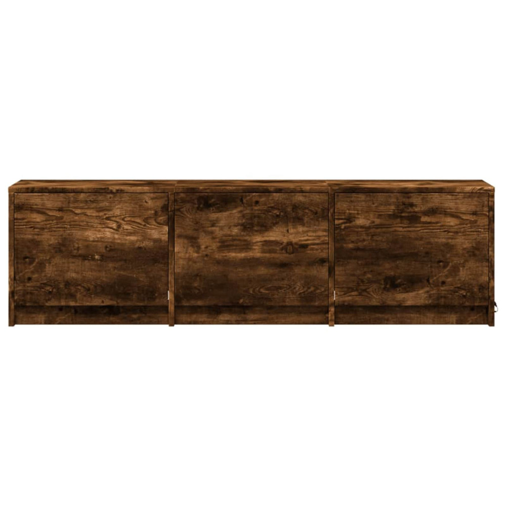 Produktbild för TV-skåp med led Rökt ek 140 x 34 x 40 cm Konstruerat trä