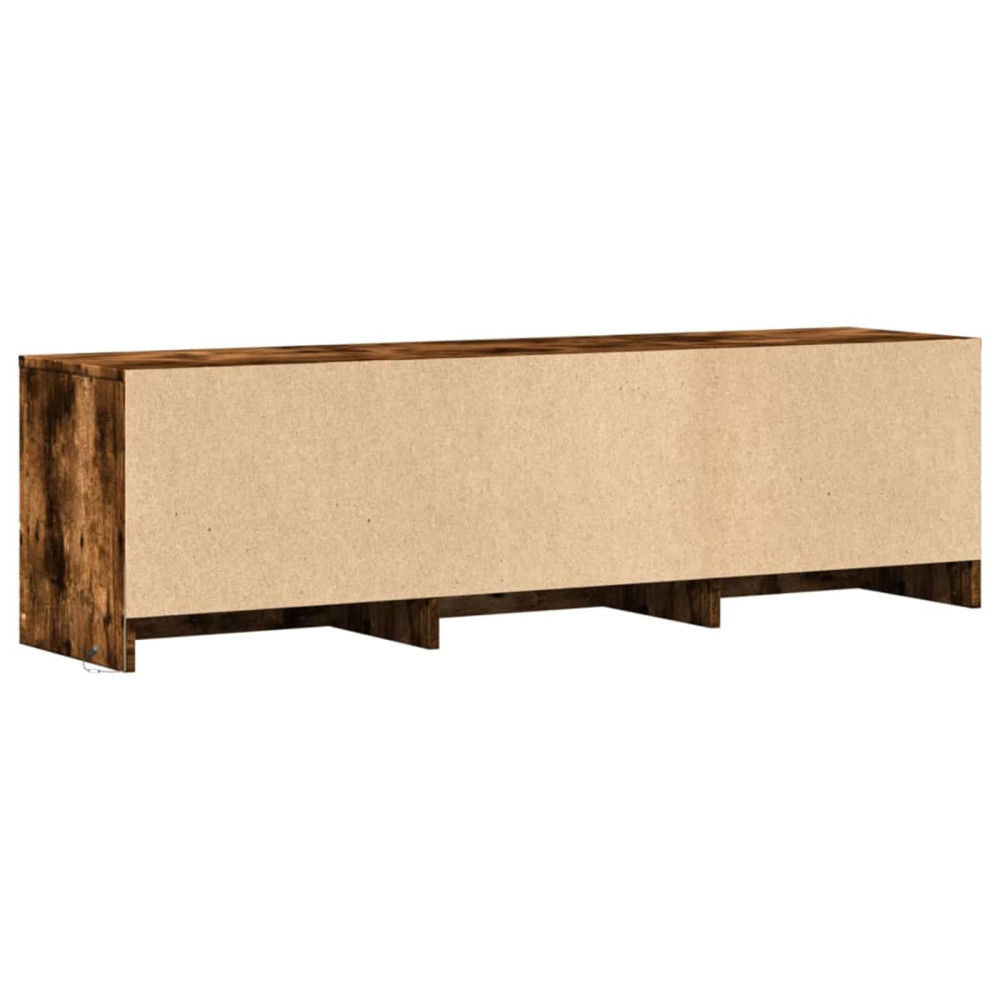 Produktbild för TV-skåp med led Rökt ek 140 x 34 x 40 cm Konstruerat trä