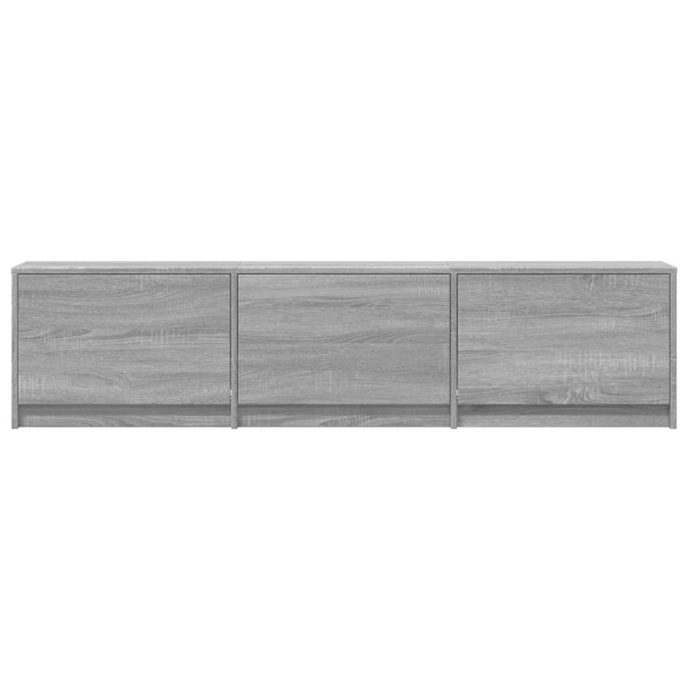 Produktbild för TV-skåp med led Grå Sonoma 165 x 34 x 40 cm Konstruerat trä