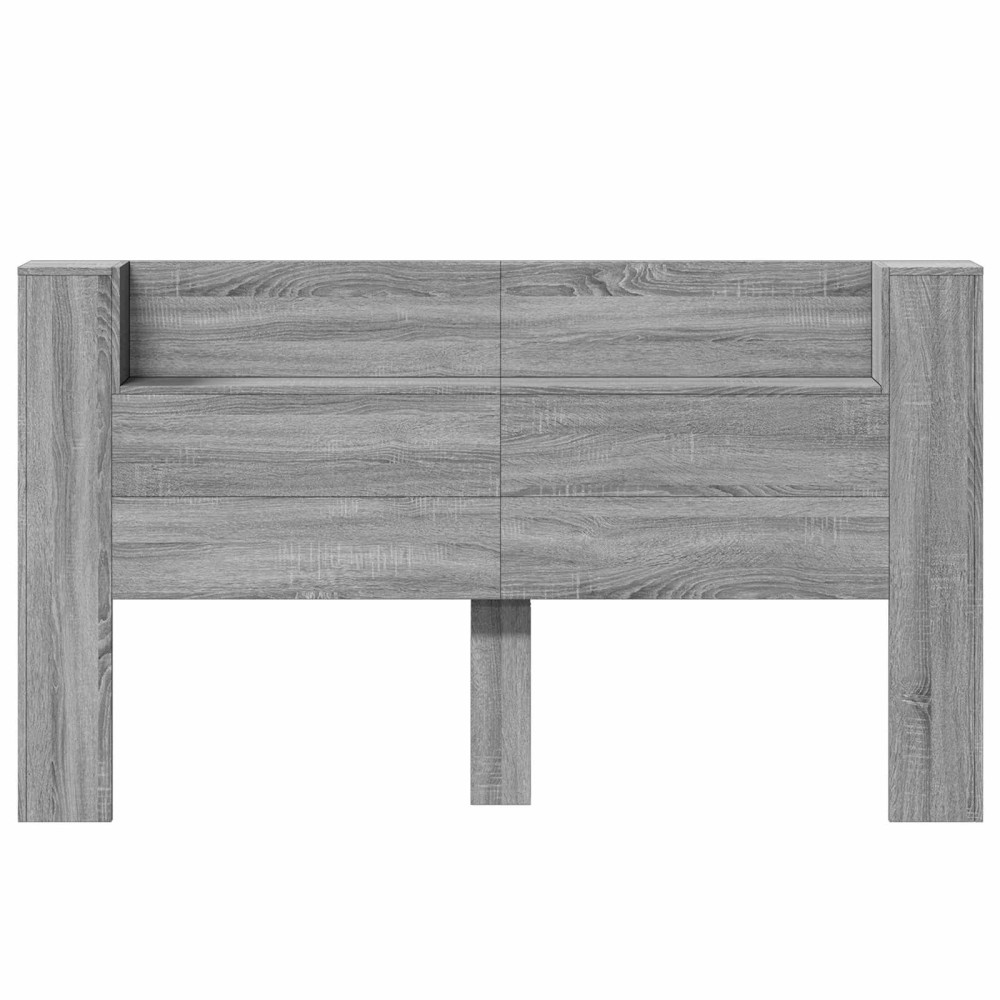 Produktbild för Huvudgavelsskåp med LED Grå Sonoma 180 x 16,5 x 103,5 cm