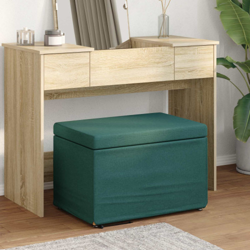 vidaXL Pall Mörkgrön 61 x 41 x 40 cm Tyg och Konstruerat Trä