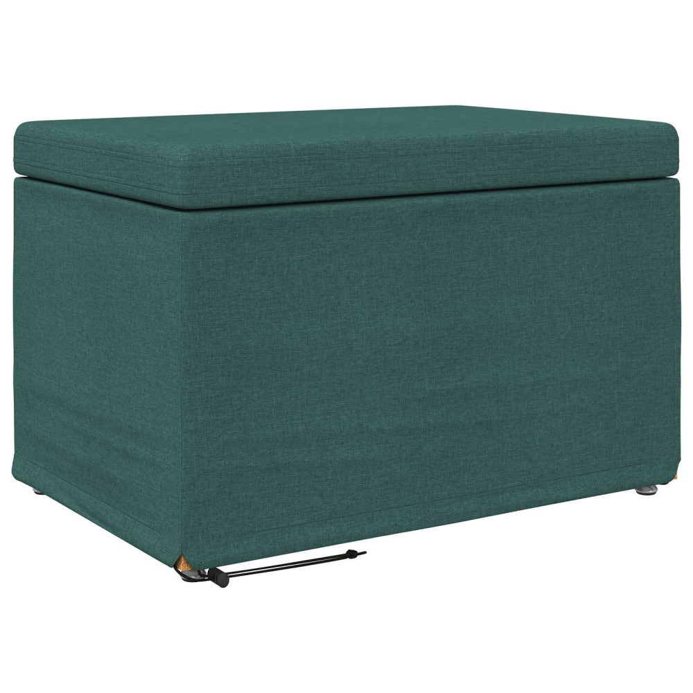 Produktbild för Pall Mörkgrön 61 x 41 x 40 cm Tyg och Konstruerat Trä
