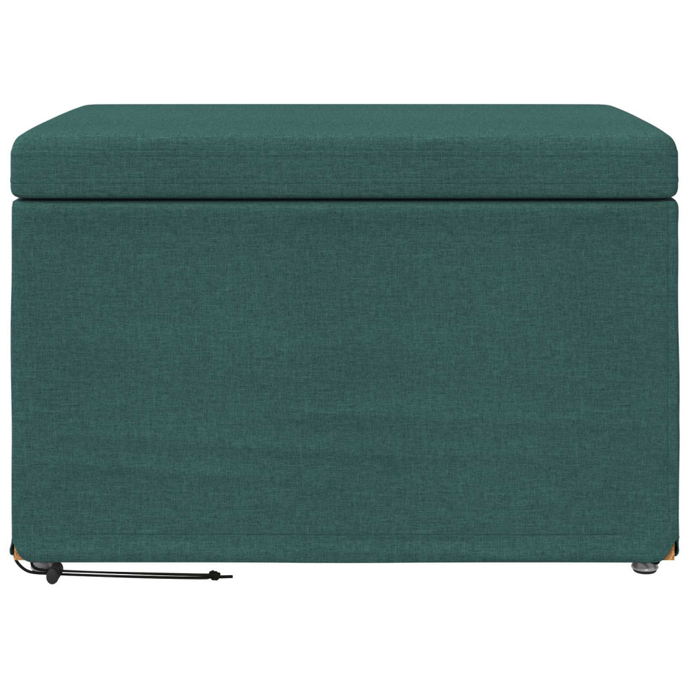 Produktbild för Pall Mörkgrön 61 x 41 x 40 cm Tyg och Konstruerat Trä