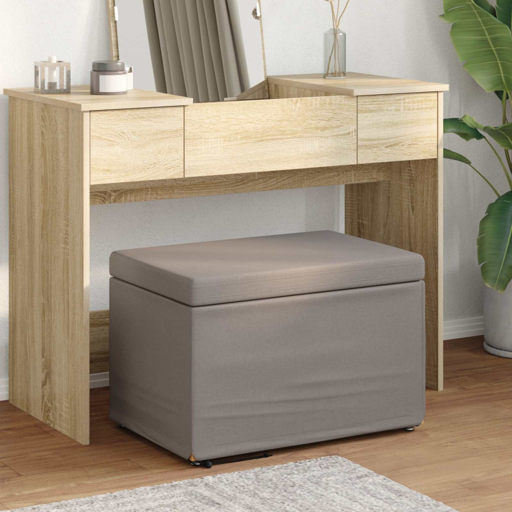 Produktbild för Pall Taupe 61 x 41 x 40 cm Tyg och Konstruerat Trä