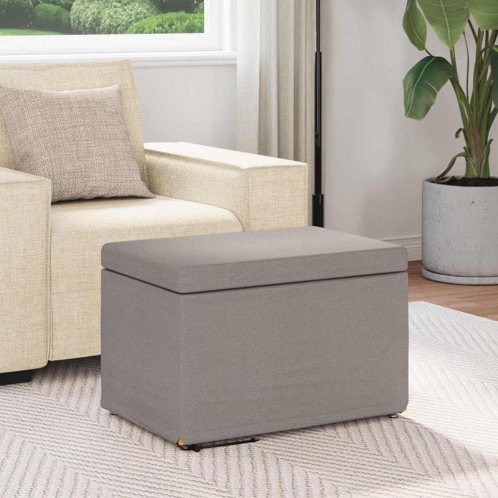 Produktbild för Pall Taupe 61 x 41 x 40 cm Tyg och Konstruerat Trä