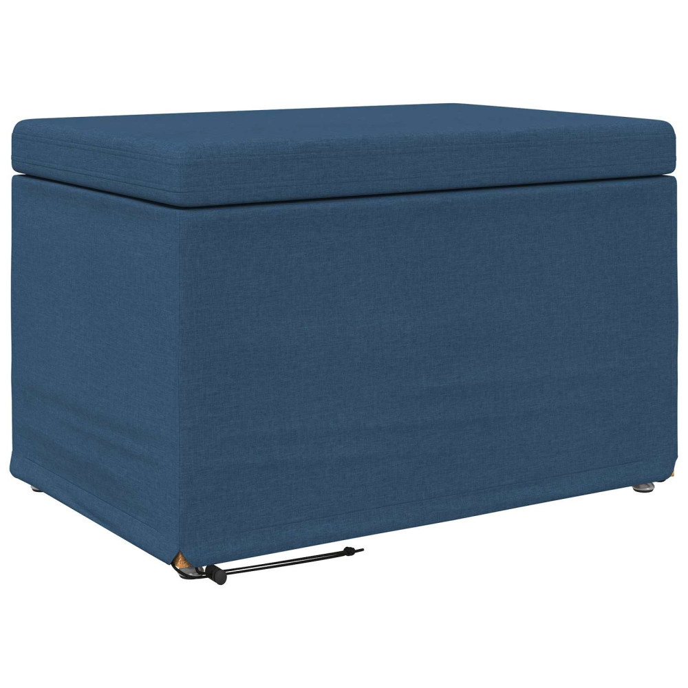 Produktbild för Pall Blå 61 x 41 x 40 cm Tyg och Konstruerat Trä