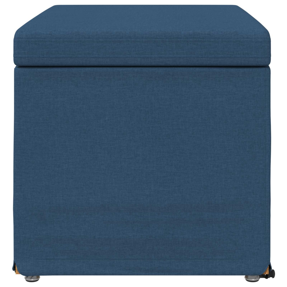Produktbild för Pall Blå 61 x 41 x 40 cm Tyg och Konstruerat Trä