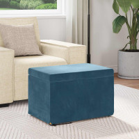 Produktbild för Pall Blå 61 x 41 x 40 cm Sammet och konstruerat trä