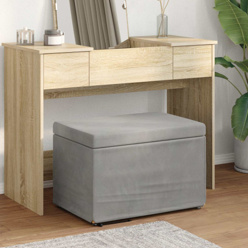 vidaXL Pall Ljusgrå 61 x 41 x 40 cm Sammet och konstruerat trä