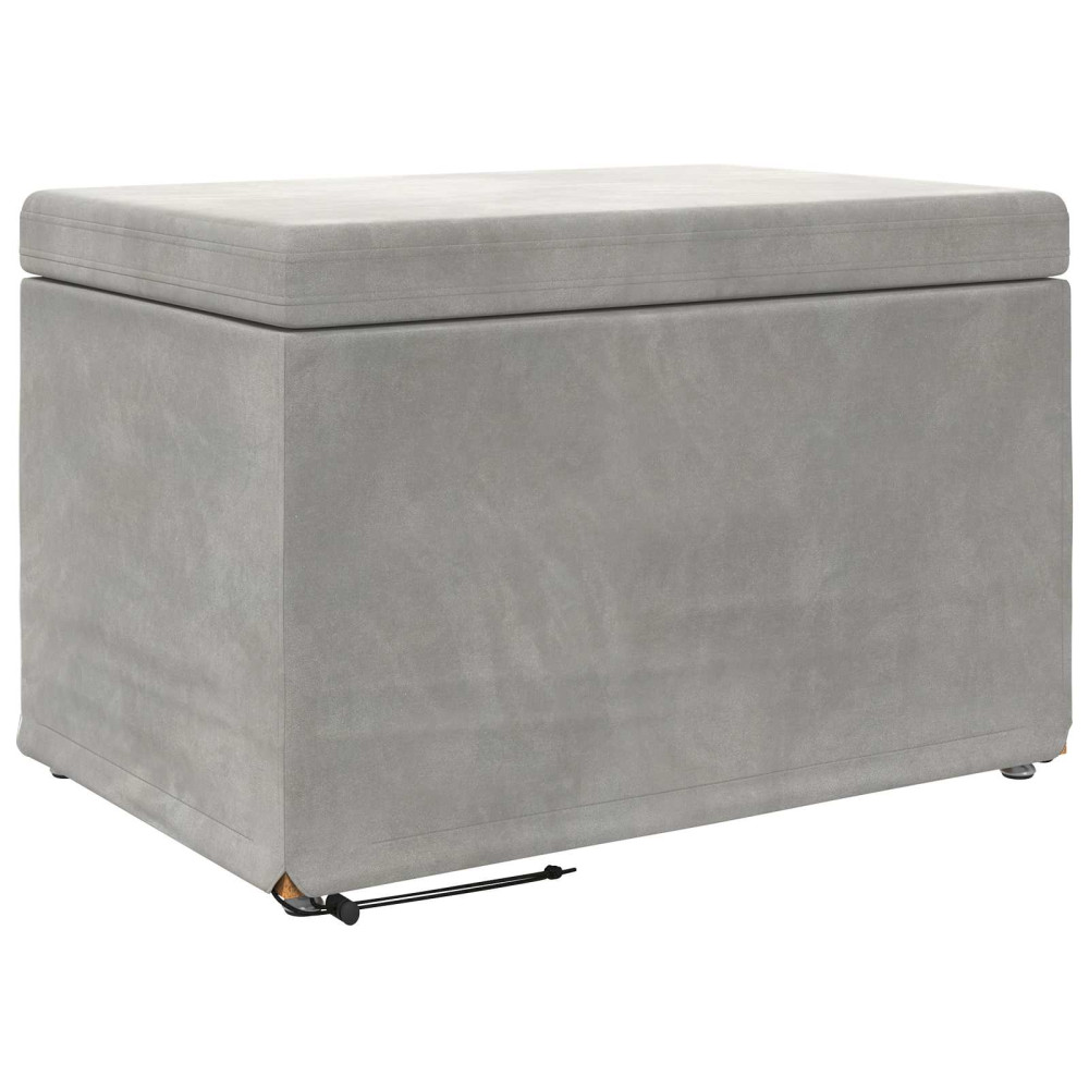 Produktbild för Pall Ljusgrå 61 x 41 x 40 cm Sammet och konstruerat trä