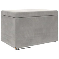 Produktbild för Pall Ljusgrå 61 x 41 x 40 cm Sammet och konstruerat trä