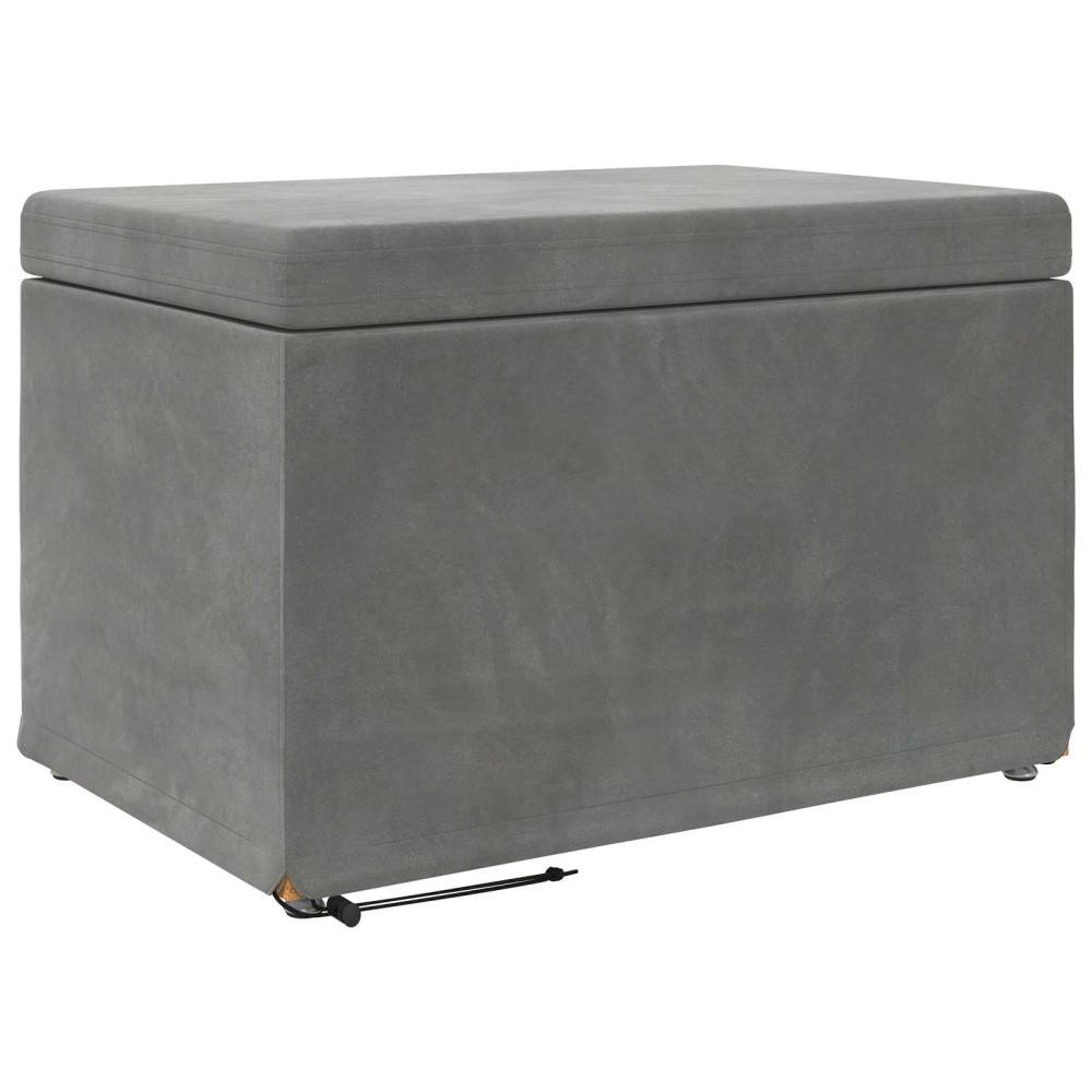 Produktbild för Pall Mörkgrå 61 x 41 x 40 cm Sammet och konstruerat trä