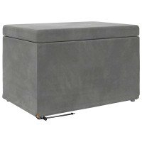 Produktbild för Pall Mörkgrå 61 x 41 x 40 cm Sammet och konstruerat trä