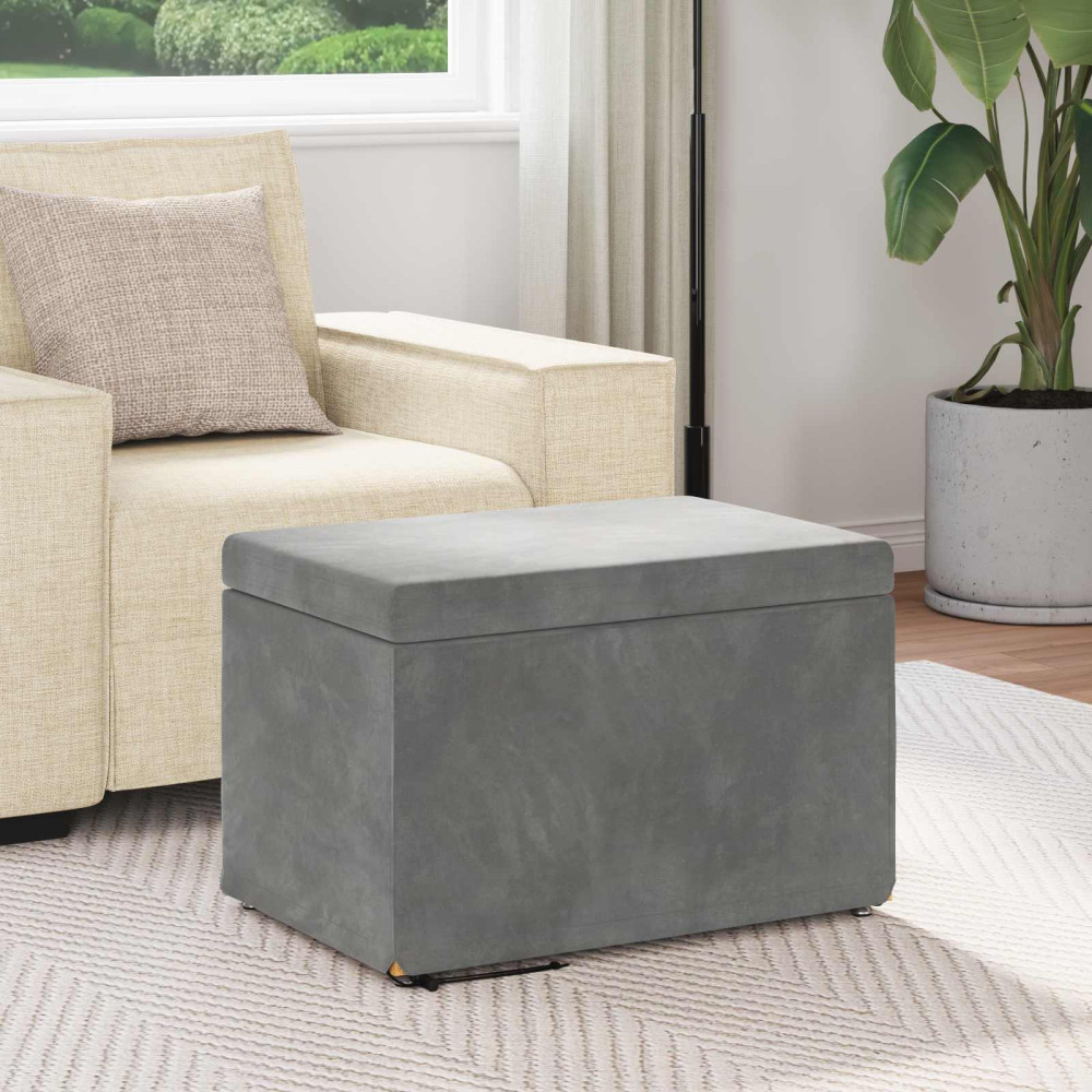 Produktbild för Pall Mörkgrå 61 x 41 x 40 cm Sammet och konstruerat trä