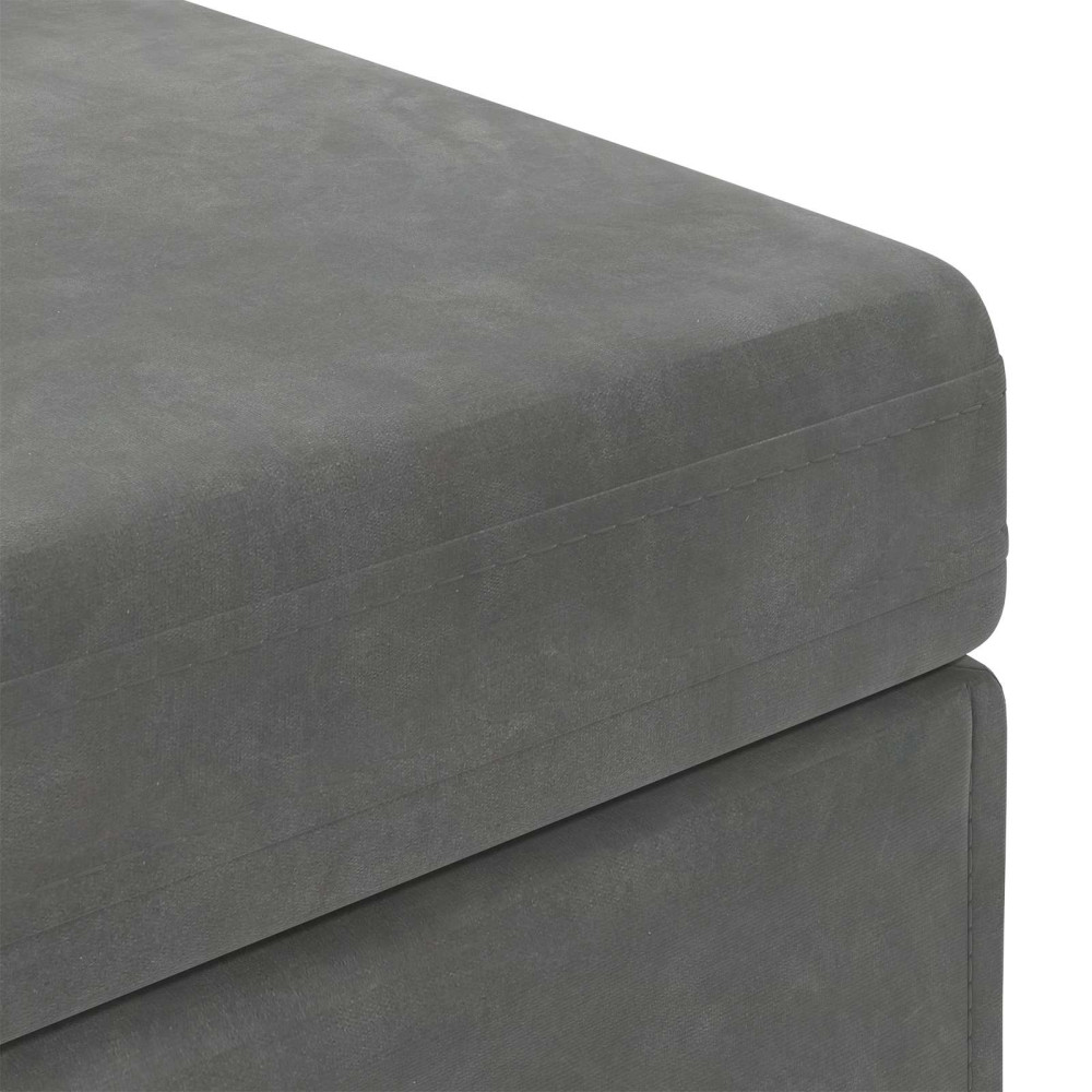 Produktbild för Pall Mörkgrå 61 x 41 x 40 cm Sammet och konstruerat trä