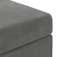 Produktbild för Pall Mörkgrå 61 x 41 x 40 cm Sammet och konstruerat trä