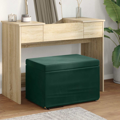 vidaXL Pall Mörkgrön 61 x 41 x 40 cm Sammet och konstruerat trä