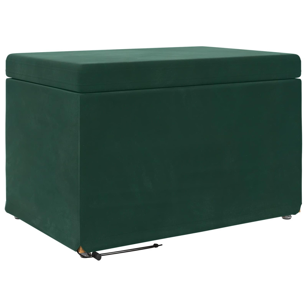 Produktbild för Pall Mörkgrön 61 x 41 x 40 cm Sammet och konstruerat trä