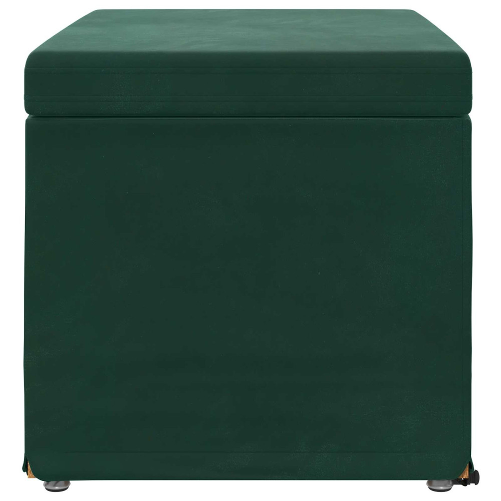 Produktbild för Pall Mörkgrön 61 x 41 x 40 cm Sammet och konstruerat trä