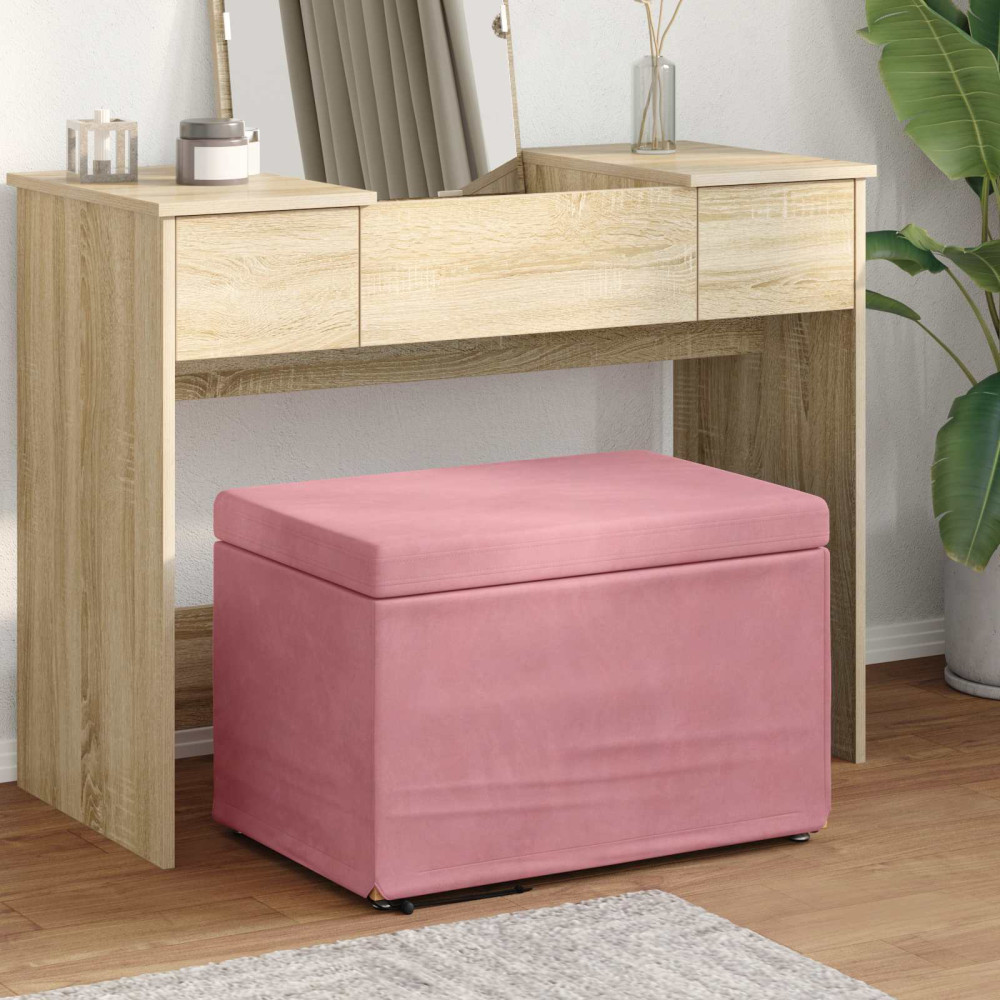 Produktbild för Pall Rosa 61 x 41 x 40 cm Sammet och konstruerat trä