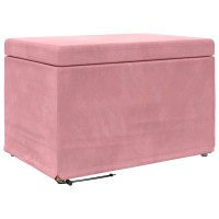 Produktbild för Pall Rosa 61 x 41 x 40 cm Sammet och konstruerat trä