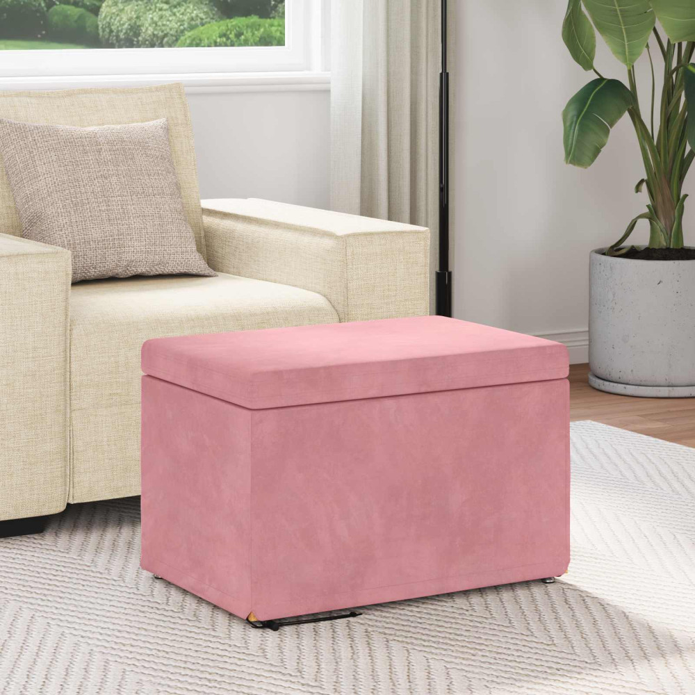 Produktbild för Pall Rosa 61 x 41 x 40 cm Sammet och konstruerat trä