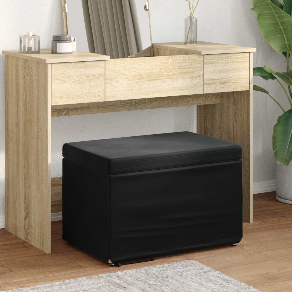Produktbild för Pall Svart 61 x 41 x 40 cm Sammet och konstruerat trä