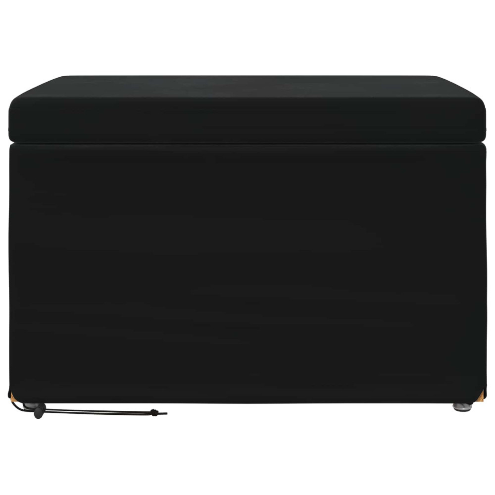 Produktbild för Pall Svart 61 x 41 x 40 cm Sammet och konstruerat trä