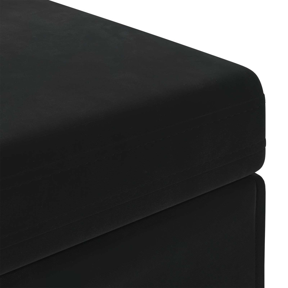Produktbild för Pall Svart 61 x 41 x 40 cm Sammet och konstruerat trä