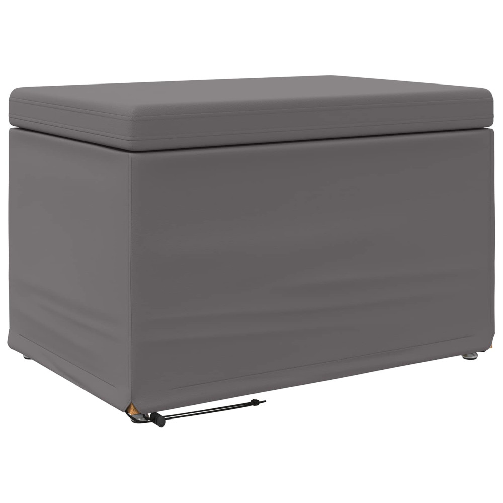 Produktbild för Pall Grå 61 x 41 x 40 cm Konstläder och konstruerat trä