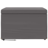 Produktbild för Pall Grå 61 x 41 x 40 cm Konstläder och konstruerat trä