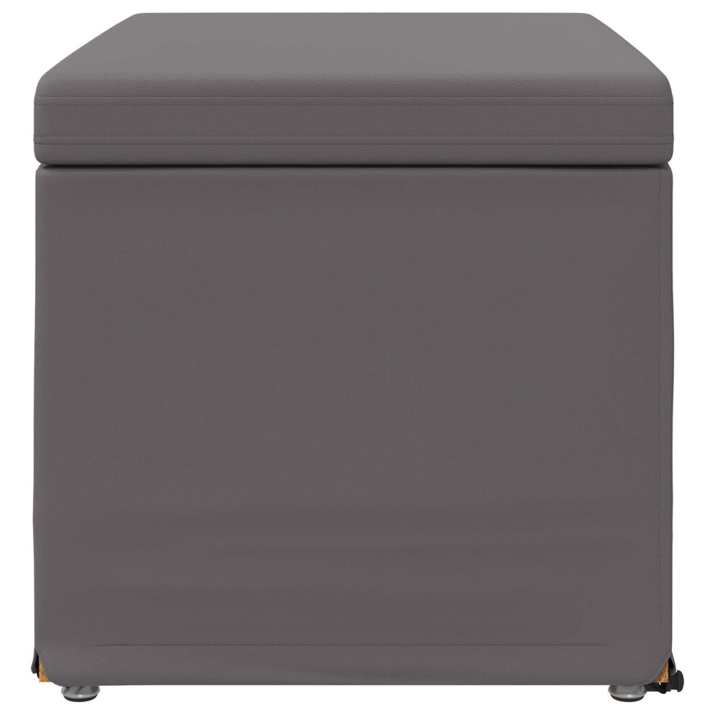 Produktbild för Pall Grå 61 x 41 x 40 cm Konstläder och konstruerat trä