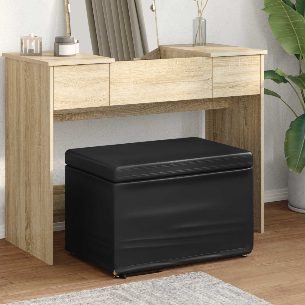 Produktbild för Pall Svart 61 x 41 x 40 cm Konstläder och konstruerat trä