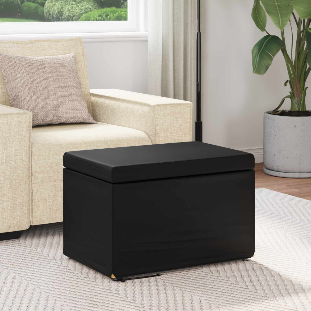 Produktbild för Pall Svart 61 x 41 x 40 cm Konstläder och konstruerat trä