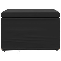 Produktbild för Pall Svart 61 x 41 x 40 cm Konstläder och konstruerat trä