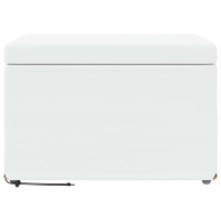 Produktbild för Pall Vit 61 x 41 x 40 cm Konstläder och konstruerat trä