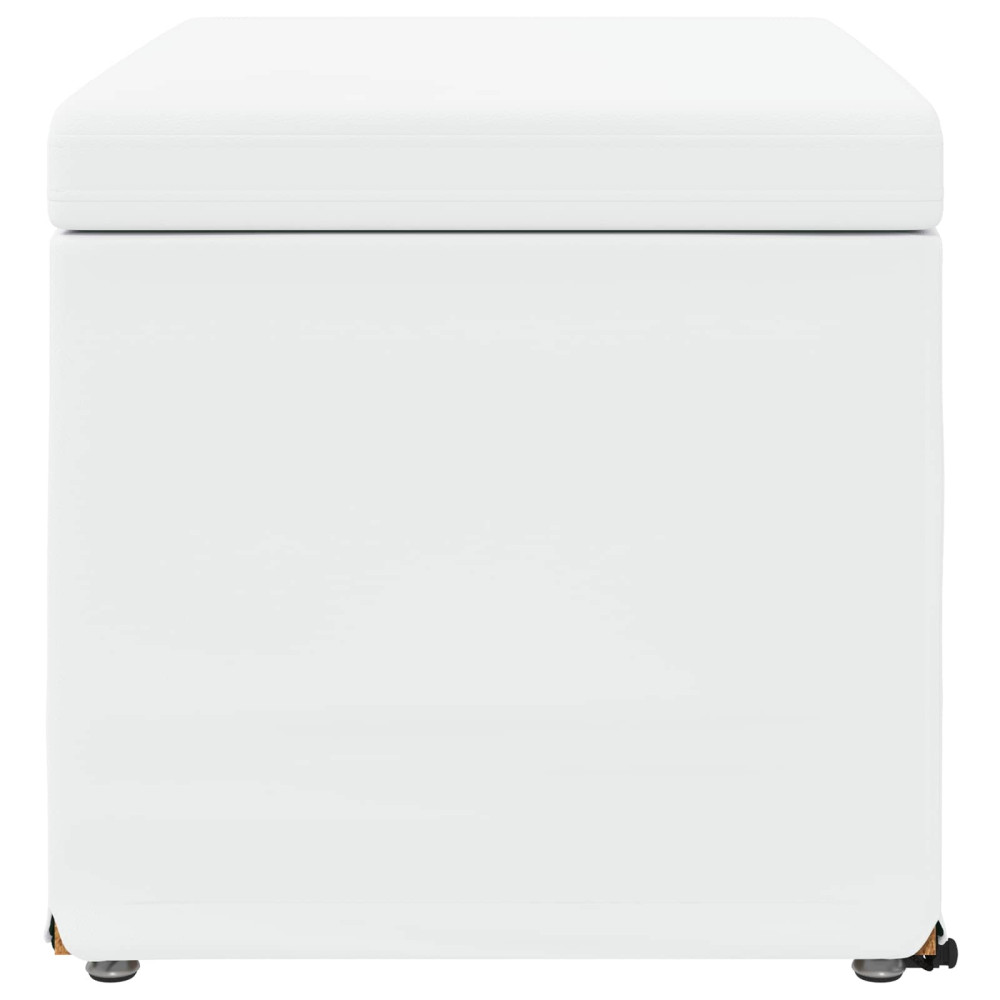 Produktbild för Pall Vit 61 x 41 x 40 cm Konstläder och konstruerat trä