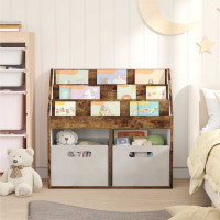 Produktbild för Barnbokhylla Rökt ek 72,5 x 29,5 x 69 cm Konstruerat trä