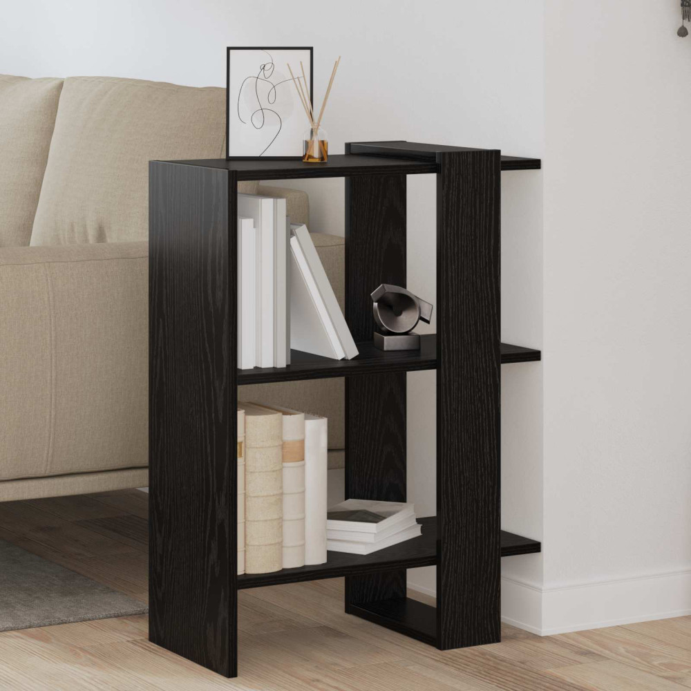Produktbild för Hyllsystem Svart Ek 52 x 25 x 71,5 cm Konstruerat trä