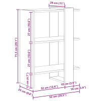 Produktbild för Hyllsystem Svart Ek 52 x 25 x 71,5 cm Konstruerat trä