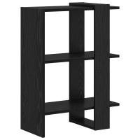 Produktbild för Hyllsystem Svart Ek 52 x 25 x 71,5 cm Konstruerat trä