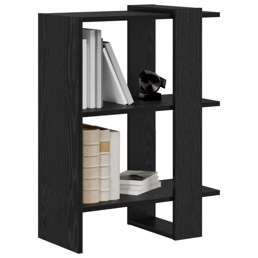Produktbild för Hyllsystem Svart Ek 52 x 25 x 71,5 cm Konstruerat trä