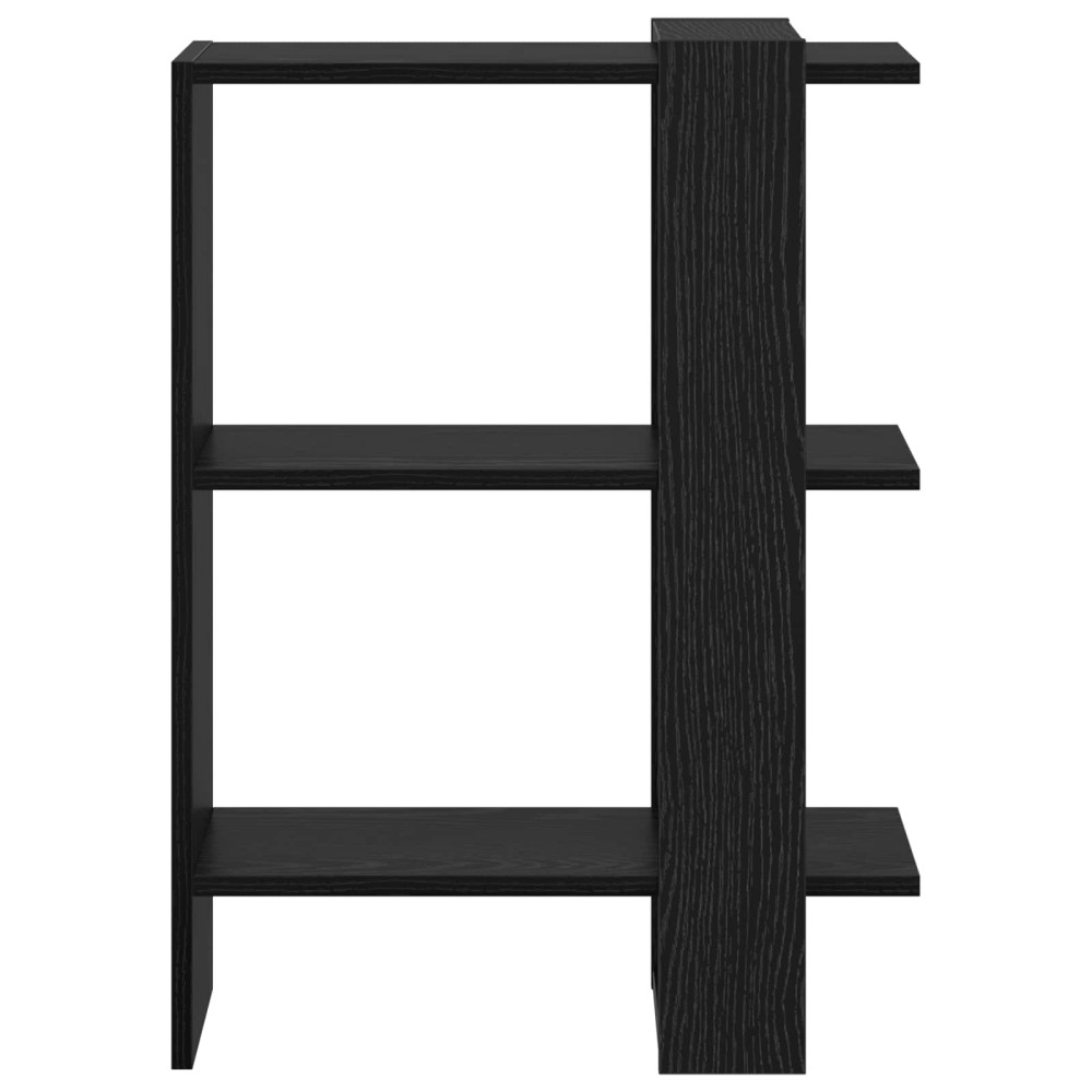 Produktbild för Hyllsystem Svart Ek 52 x 25 x 71,5 cm Konstruerat trä