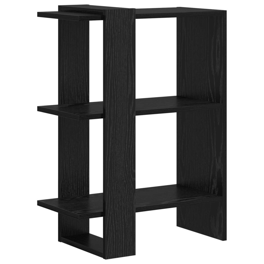Produktbild för Hyllsystem Svart Ek 52 x 25 x 71,5 cm Konstruerat trä