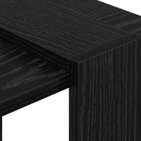 Produktbild för Hyllsystem Svart Ek 52 x 25 x 71,5 cm Konstruerat trä